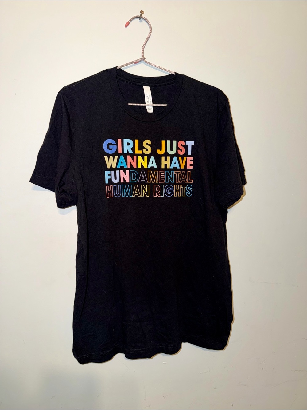 Girls Just Wanna Have Fundamental Human Rights Graphic Tee - Black